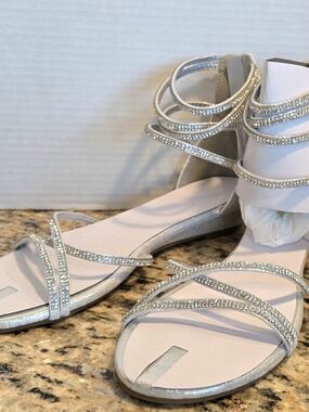 Dream Pairs Silver Rhinestone Wrap Sandals Size 9